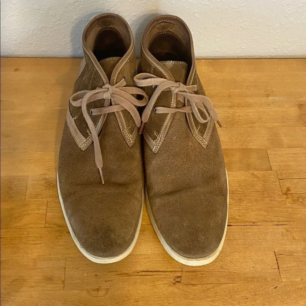 John Varvatos Two-Tone Brown Dylan Suede Chukka Boots Size 10 1/2